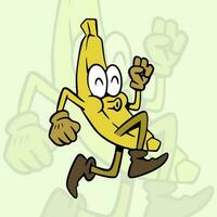 Banana Fruit Retro Mascot Illustration vector