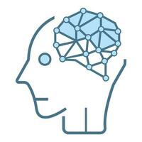 Head of AI icons, symbols. Artificial intelligence lined brain, cybernetic, ai, head, technology vector, illustration vector