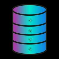 DATA server system and operation of Robot gradient color vector line icons related to the field of robot and AI technology concept vector, illustration