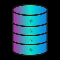 DATA server system and operation of Robot gradient color vector line icons related to the field of robot and AI technology concept vector, illustration