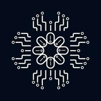 The symbol of technology AI icon, circute symbol for AI concept vector, illustration design. an artificial intelligent icon template design vector