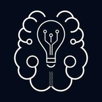 A brain icon, symbol for AI concept vector, illustration design. an artificial intelligent icons on dark background vector