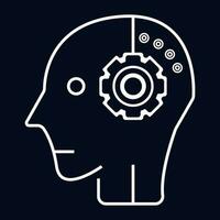 The head and brain AI icon, symbol for AI concept vector, illustration design. an artificial intelligent icon template design vector