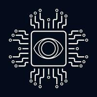 The curcute of AI icon, symbol for AI concept vector, illustration design. an artificial intelligent icon template design vector
