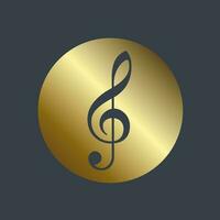 Luxury music notes key, symbol, icon, element, used in music concepts design and vector template