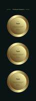 Group of 3 Luxury  multipurpose Infographic buttons and Three Golden buttons template with option and Premium gold elegant buttons vector