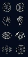 AI group of icons and A group of AI technology concept vector styles