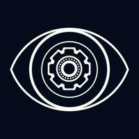 The eye of AI icon, circute symbol for AI concept vector, illustration design. an artificial intelligent symbol vector