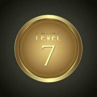 Luxury Golden Level 7 button on dark gradient background for multipurpose Infographic design vector, illustration vector