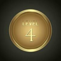 Luxury Golden Level 4 button on dark gradient background for multipurpose Infographic design vector, illustration vector