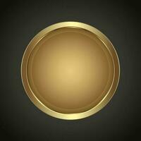 Luxury Golden iron web button on dark gradient background for multipurpose Infographic design vector, illustration template and Premium gold elegant version vector