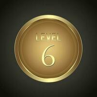 Luxury Golden Level 6 button on dark gradient background for multipurpose Infographic design vector, illustration vector