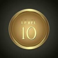 Luxury Golden Level 10 button on dark gradient background for multipurpose Infographic design vector, illustration vector