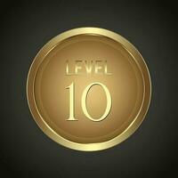 Luxury Golden Level 10 button on dark gradient background for multipurpose Infographic design vector, illustration vector