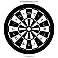 Dartboard black  icon, Vector illustration