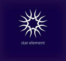 Creative geometric star shape element logo. Unique circular symmetric logo template. vector