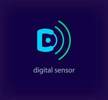 Creative digital sensor letter d logo. Unique color transitions. Unique digital logo template. vector