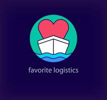 creativo favorito corazón logística logo. único color transiciones único marítimo transporte logo modelo. vector
