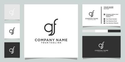 GF or FG initial letter logo design vector