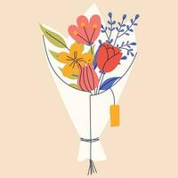 Bouquet of flowers. Good for greeting cards or invitation design, floral poster. vector