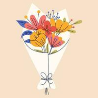 Bouquet of flowers. Good for greeting cards or invitation design, floral poster. vector