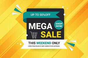 Vector mega sale discount banner set promotion  super offer banner template