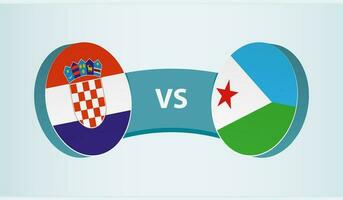 Croacia versus yibuti, equipo Deportes competencia concepto. vector