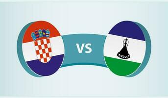 Croacia versus Lesoto, equipo Deportes competencia concepto. vector