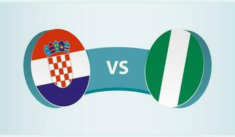 Croacia versus Nigeria, equipo Deportes competencia concepto. vector