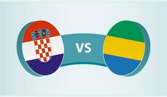 Croacia versus Gabón, equipo Deportes competencia concepto. vector