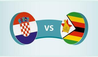 Croacia versus Zimbabue, equipo Deportes competencia concepto. vector