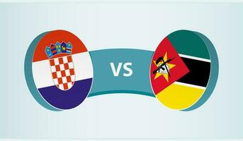 Croacia versus Mozambique, equipo Deportes competencia concepto. vector