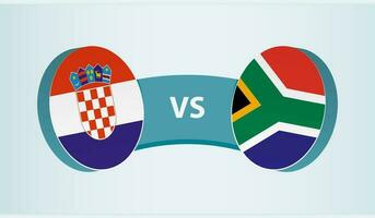 Croacia versus sur África, equipo Deportes competencia concepto. vector