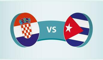 Croacia versus Cuba, equipo Deportes competencia concepto. vector
