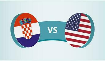 Croatia versus USA, team sports competition concept. vector