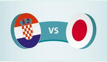 Croatia versus Japan, team sports competition concept. vector