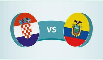 Croacia versus Ecuador, equipo Deportes competencia concepto. vector