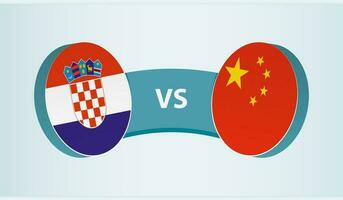 Croatia versus China, team sports competition concept. vector