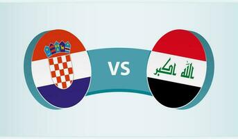 Croatia versus Iraq, team sports competition concept. vector