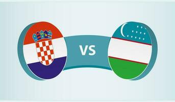 Croatia versus Uzbekistan, team sports competition concept. vector