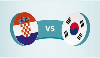 Croacia versus sur Corea, equipo Deportes competencia concepto. vector