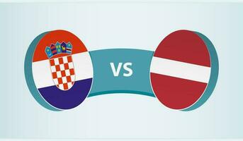 Croatia versus Latvia, team sports competition concept. vector