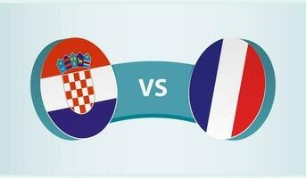 Croacia versus Francia, equipo Deportes competencia concepto. vector