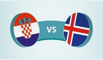 Croacia versus Islandia, equipo Deportes competencia concepto. vector