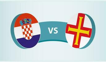 Croacia versus Guernesey, equipo Deportes competencia concepto. vector