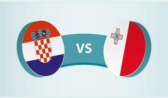 Croacia versus Malta, equipo Deportes competencia concepto. vector