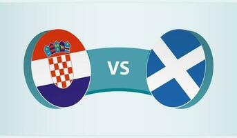 Croacia versus Escocia, equipo Deportes competencia concepto. vector