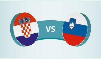 Croatia versus Slovenia, team sports competition concept. vector