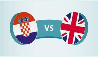 Croacia versus unido Reino, equipo Deportes competencia concepto. vector