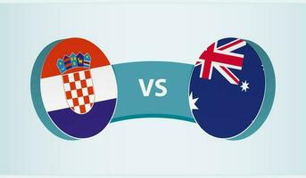 Croacia versus Australia, equipo Deportes competencia concepto. vector